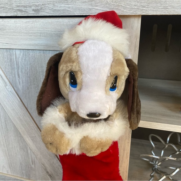 Vintage Sad Sam Dog Plush Christmas Stocking Beautiful Sweet Puppy Holiday Dog - Picture 6 of 9